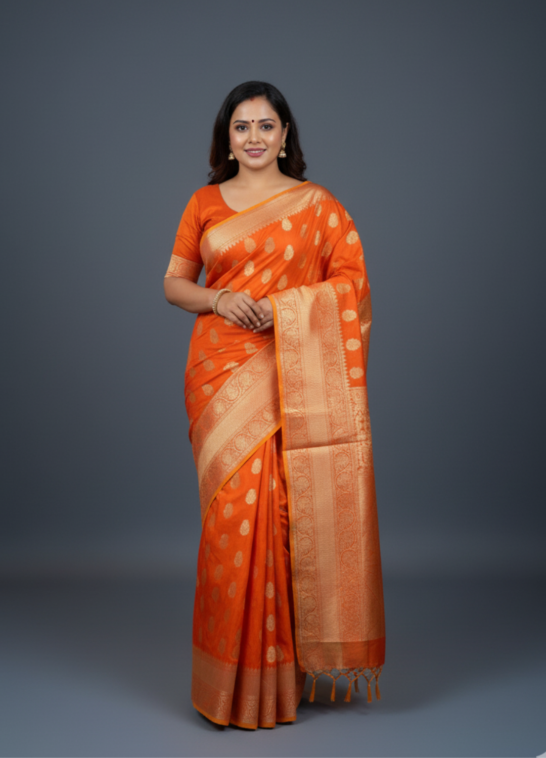Orange Jamdani
