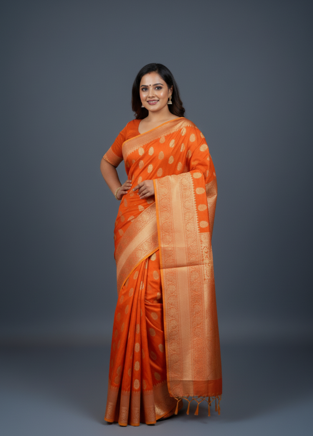 Orange Jamdani
